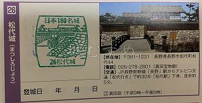 松代城の日本100名城スタンプ